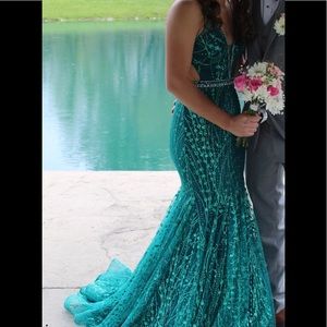 Blue/Green Sparkle Dress by Ellie Wilde.